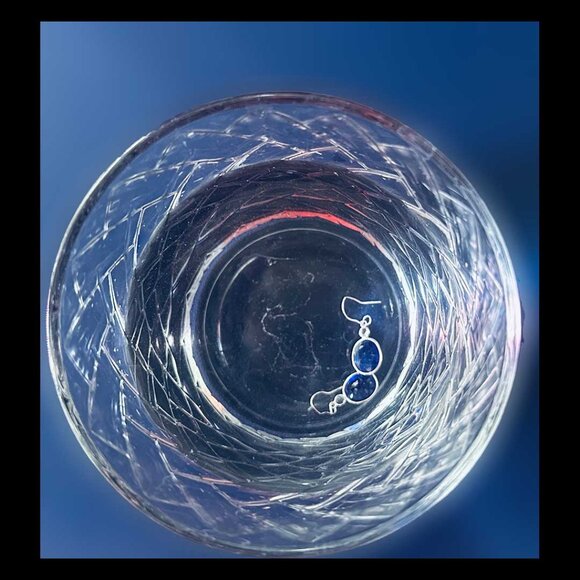 NWOT Lovely 14K WG Deep Blue Sapphires and White Sapphires Hook Earrings - Picture 3 of 6